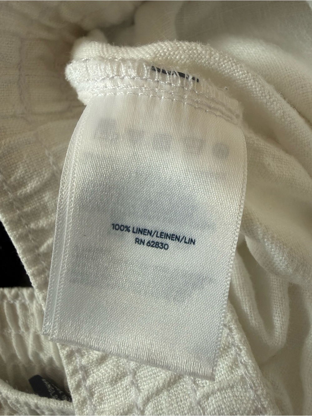 2X Lands End white linen Drawstring and elastic waist cropped Pants - Picture 5 of 5